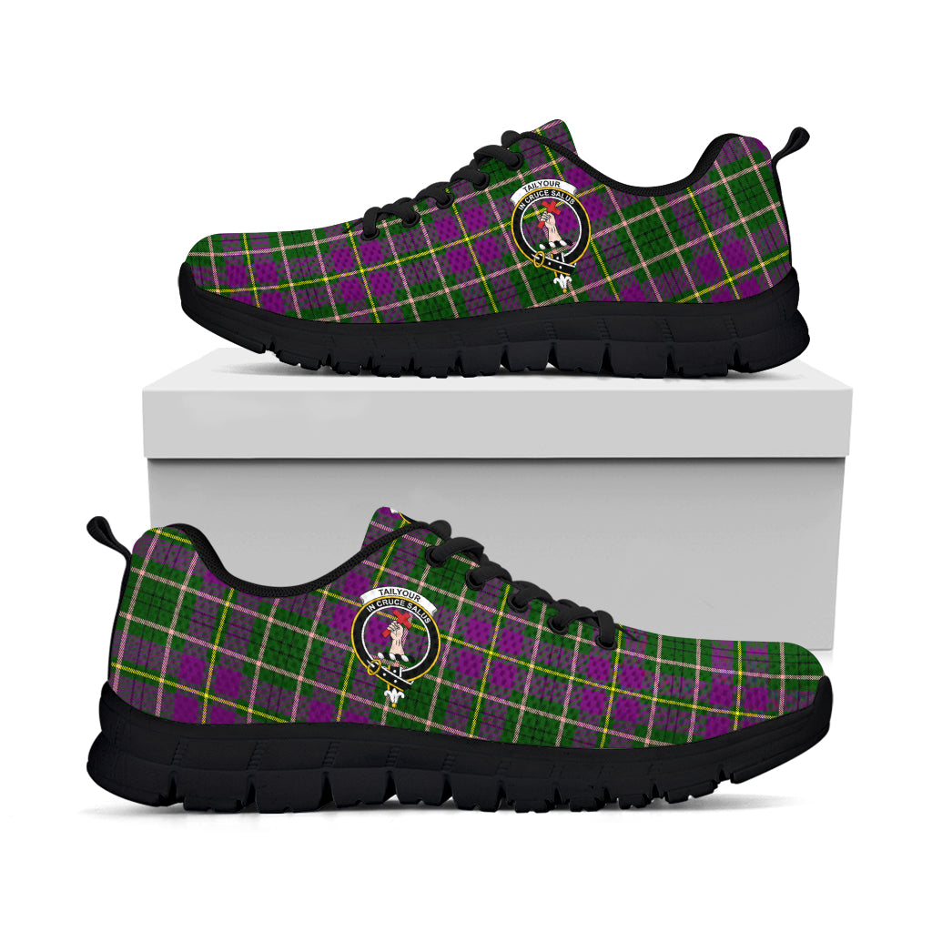 Taylor (Tailylour) Tartan Sneakers with Family Crest - Tartan Vibes Clothing