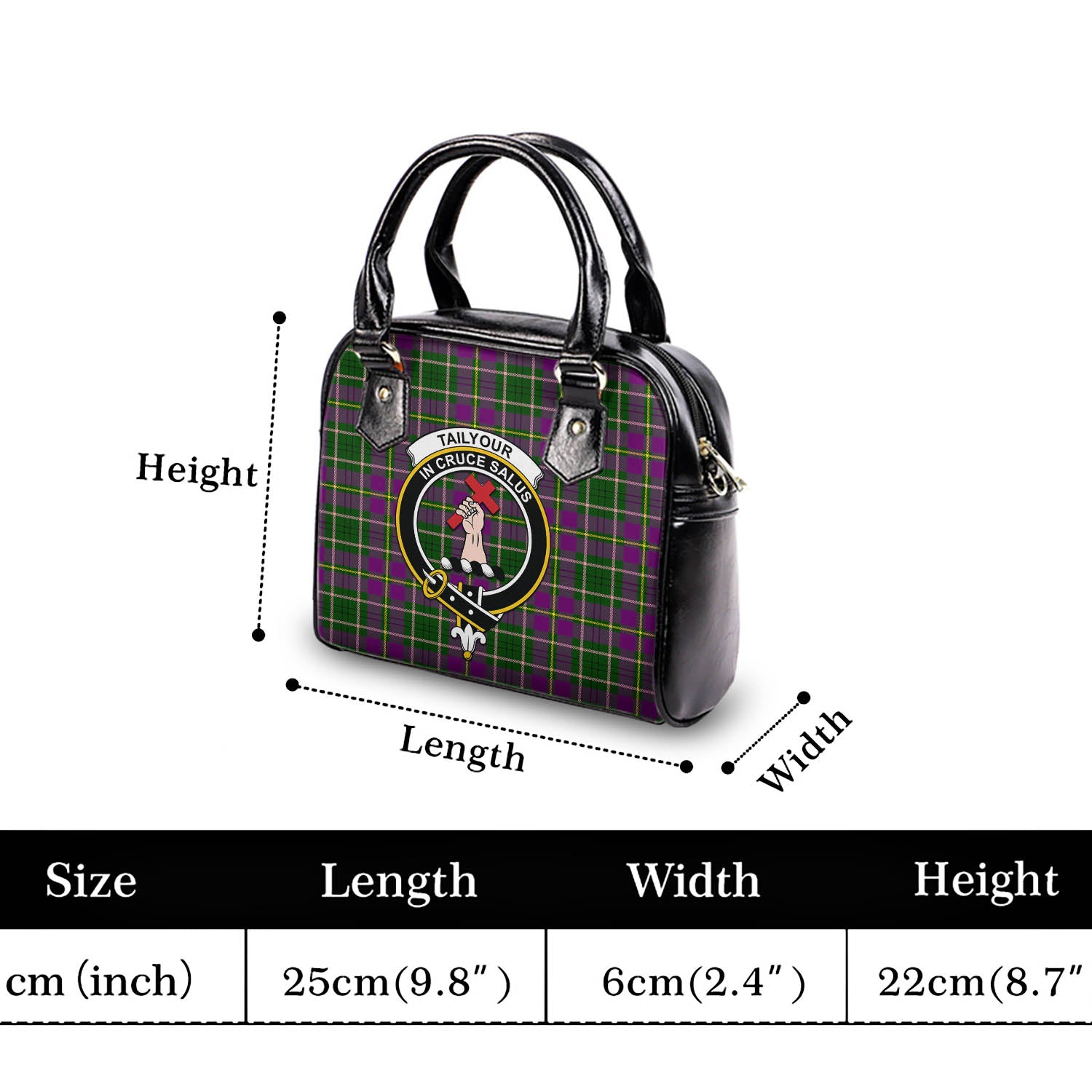 Taylor Tartan Shoulder Handbags with Family Crest - Tartanvibesclothing