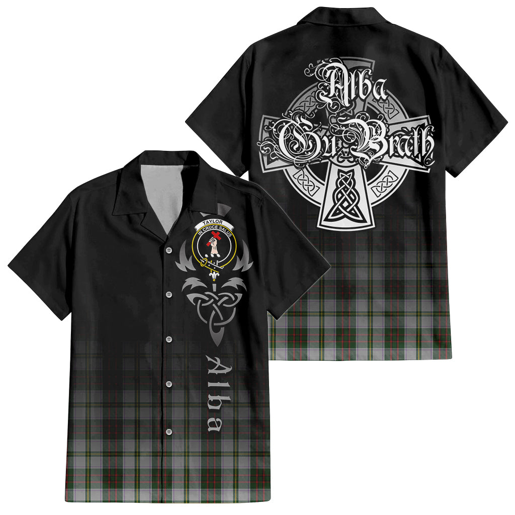 Tartan Vibes Clothing Taylor Dress Tartan Short Sleeve Button Up Featuring Alba Gu Brath Family Crest Celtic Inspired