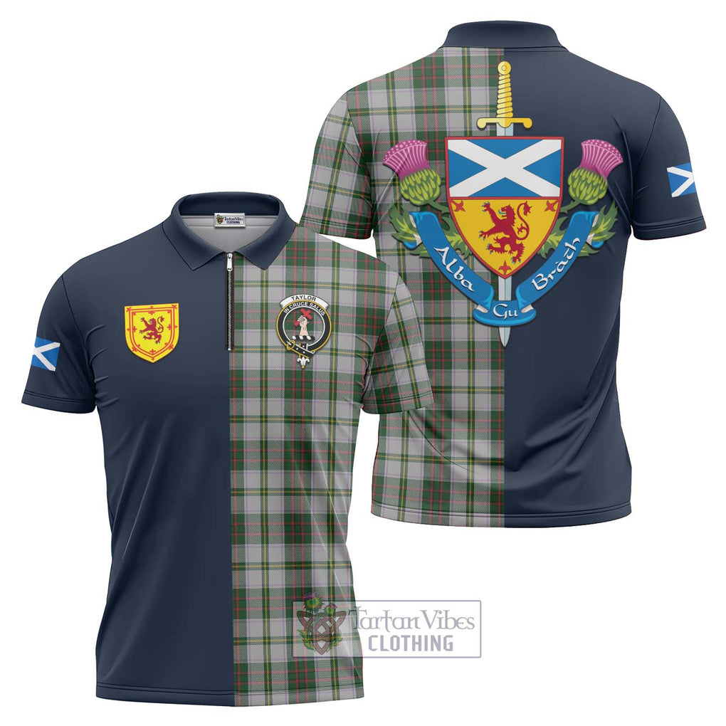 Tartan Vibes Clothing Taylor Dress Tartan Zipper Polo Shirt with Scottish Lion Royal Arm Half Style