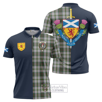 Taylor Dress Tartan Zipper Polo Shirt Alba with Scottish Lion Royal Arm Half Style