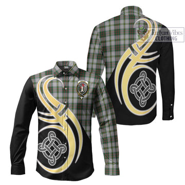 Taylor Dress Tartan Long Sleeve Button Shirt with Family Crest and Celtic Symbol Style