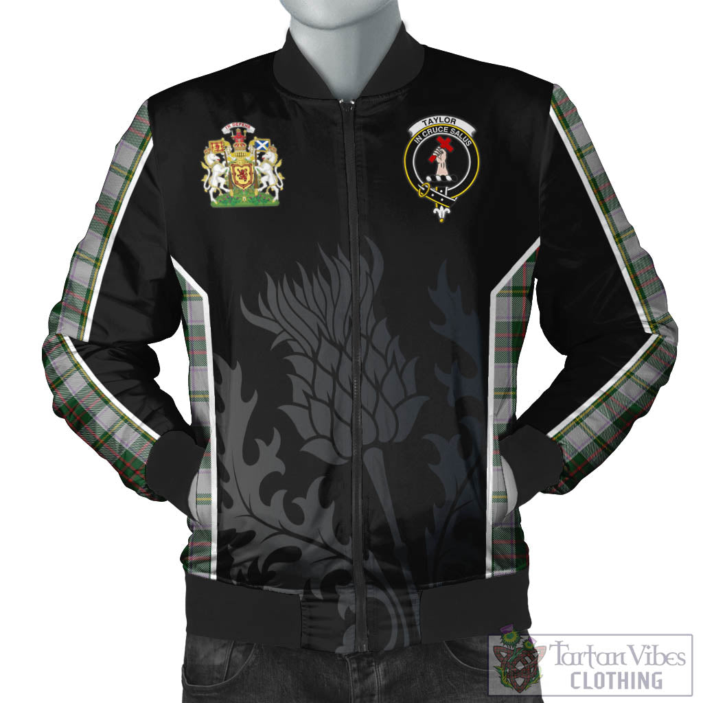 Tartan Vibes Clothing Taylor Dress Tartan Bomber Jacket with Family Crest and Scottish Thistle Vibes Sport Style