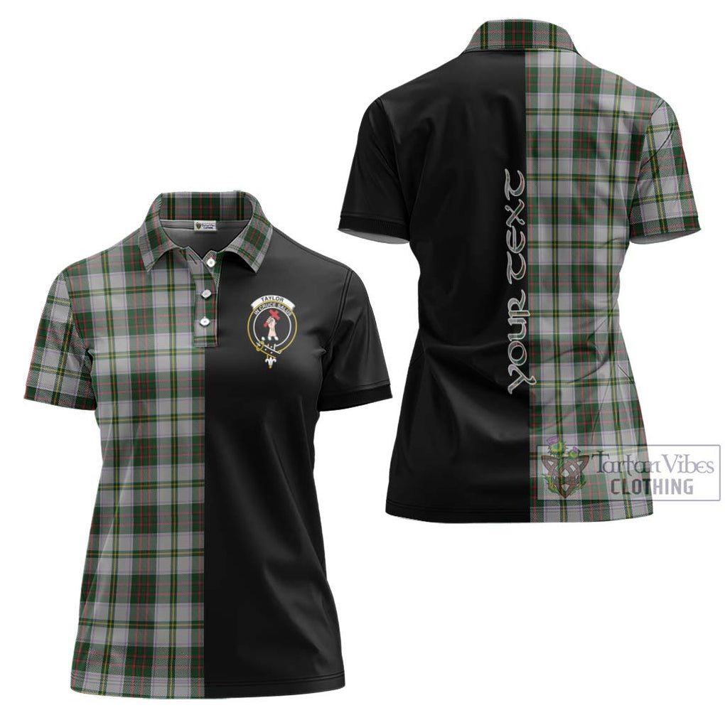 Taylor Dress Tartan Women's Polo Shirt with Family Crest and Half Of Me Style Women - Tartanvibesclothing Shop