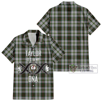 Taylor Dress Tartan Short Sleeve Button Shirt with Family Crest DNA In Me Style