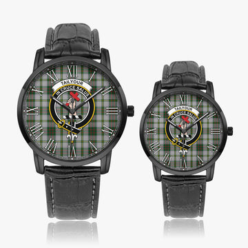 Taylor Dress Tartan Family Crest Leather Strap Quartz Watch