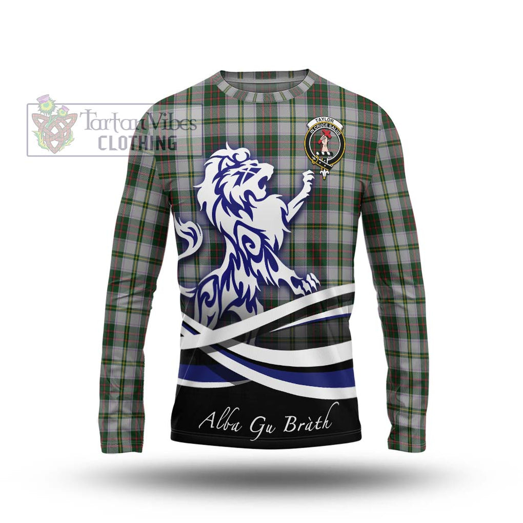 Taylor Dress Tartan Long Sleeve T-Shirt with Alba Gu Brath Regal Lion Emblem Unisex - Tartanvibesclothing Shop