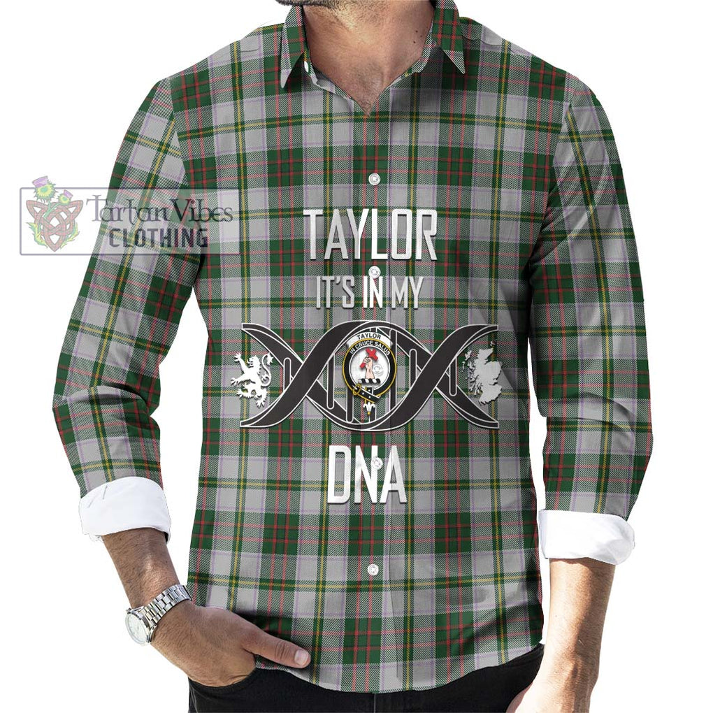 Taylor Dress Tartan Long Sleeve Button Shirt with Family Crest DNA In Me Style Men's Shirt S - Tartanvibesclothing Shop