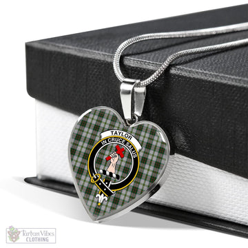 Taylor Dress Tartan Heart Necklace with Family Crest