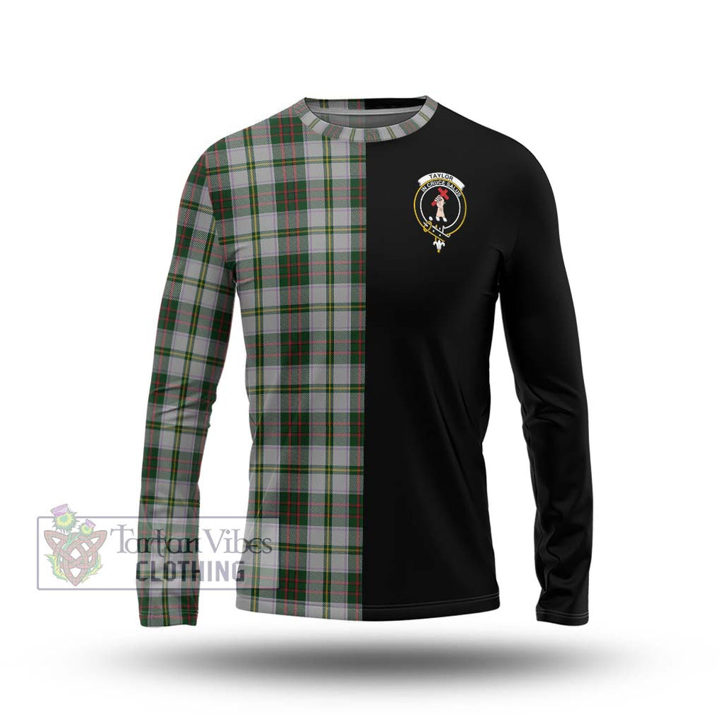 Taylor Dress Tartan Long Sleeve T-Shirt with Family Crest and Half Of Me Style Unisex - Tartanvibesclothing Shop