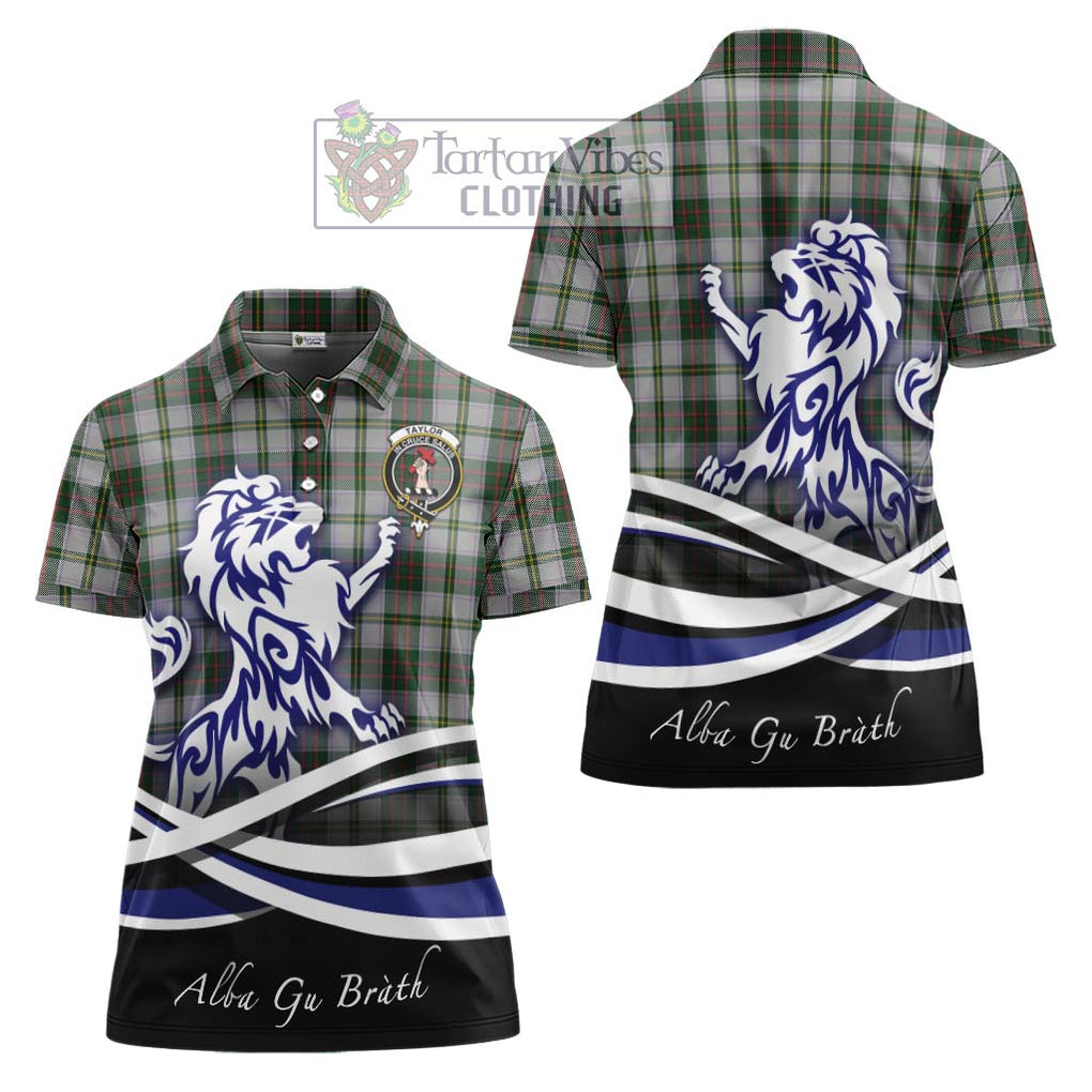 Taylor Dress Tartan Women's Polo Shirt with Alba Gu Brath Regal Lion Emblem Women - Tartanvibesclothing Shop