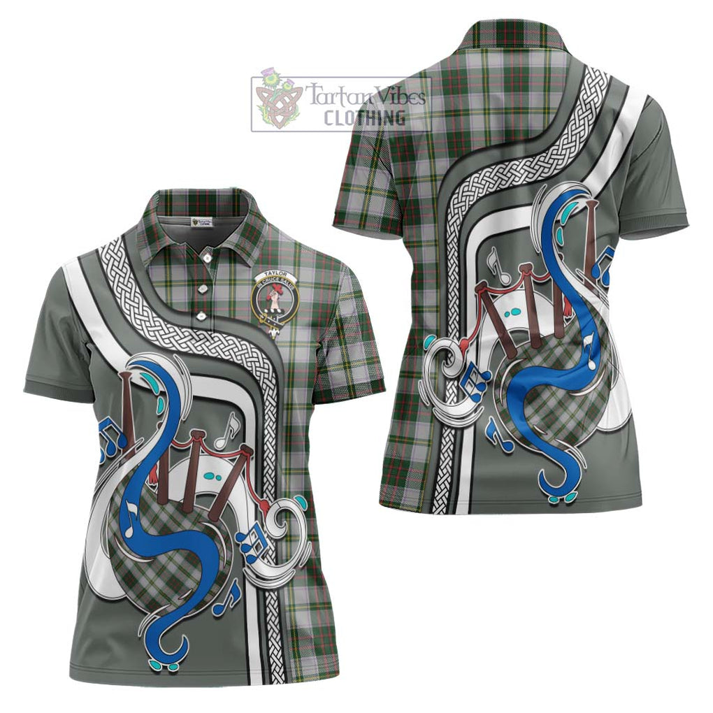 Taylor Dress Tartan Women's Polo Shirt with Epic Bagpipe Style Women - Tartanvibesclothing Shop