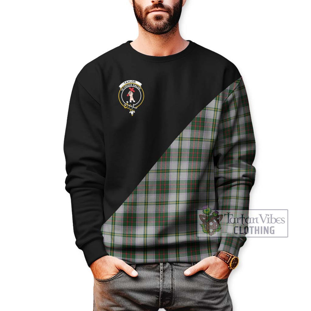 Taylor Dress Tartan Sweatshirt with Family Crest and Military Logo Style Unisex - Tartanvibesclothing Shop