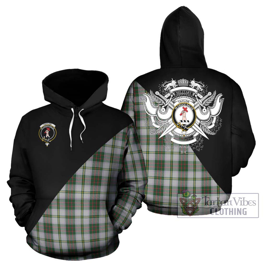 Taylor Dress Tartan Hoodie with Family Crest and Military Logo Style Zip Hoodie - Tartanvibesclothing Shop