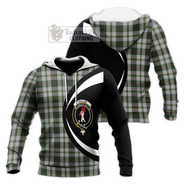 Taylor Dress Tartan Knitted Hoodie with Family Crest Circle Style