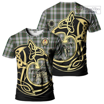 Taylor Dress Tartan T-Shirt with Family Crest Celtic Wolf Style