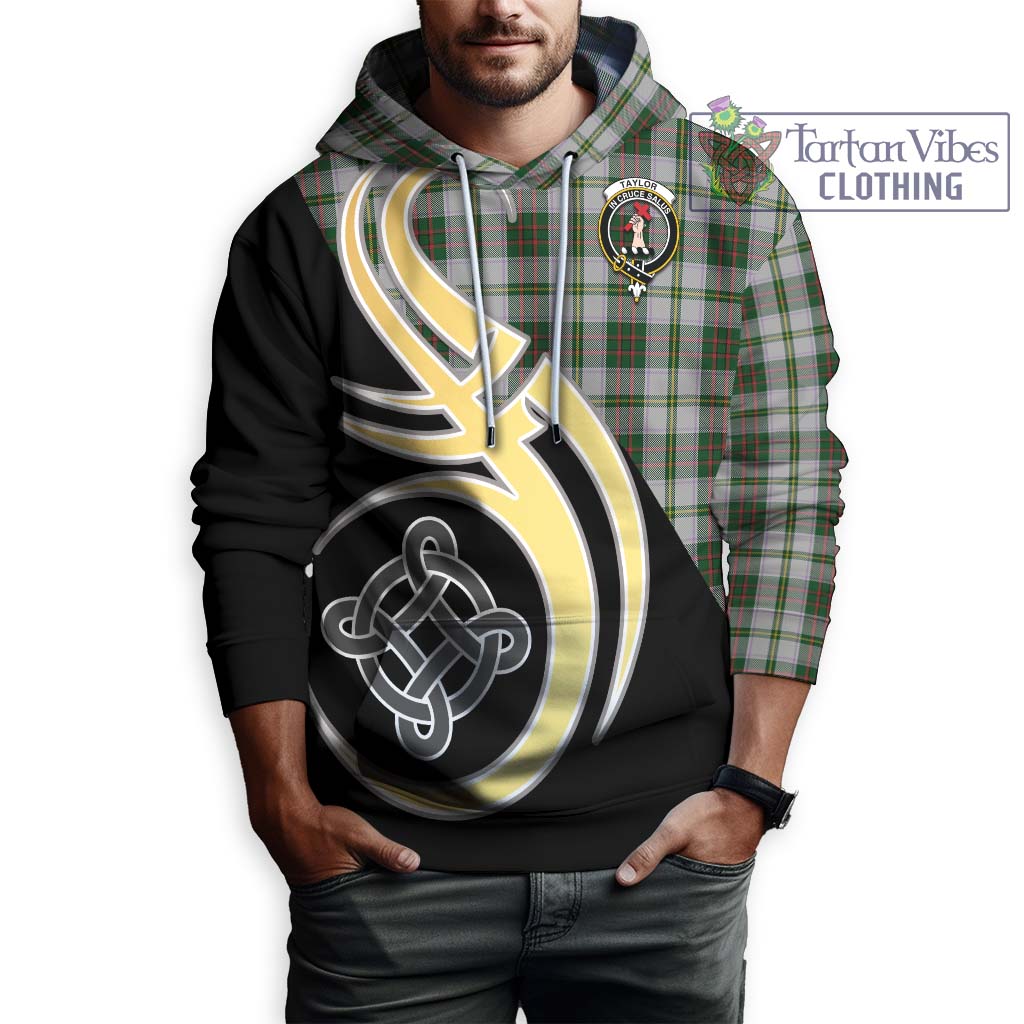 Taylor Dress Tartan Hoodie with Family Crest and Celtic Symbol Style Zip Hoodie - Tartan Vibes Clothing