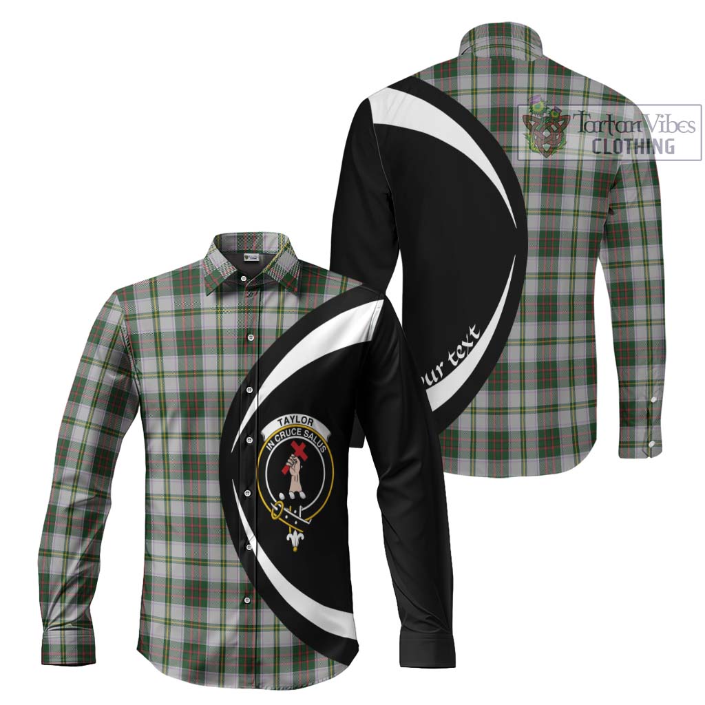 Taylor Dress Tartan Long Sleeve Button Up with Family Crest Circle Style Men's Shirt S - Tartan Vibes Clothing