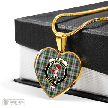 Taylor Dress Tartan Heart Necklace with Family Crest