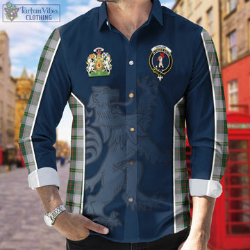 Taylor Dress Tartan Long Sleeve Button Up Shirt with Family Crest and Lion Rampant Vibes Sport Style