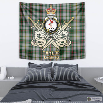 Taylor Dress Tartan Tapestry with Clan Crest and the Golden Sword of Courageous Legacy