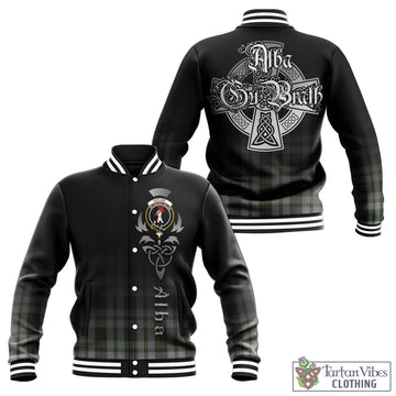 Taylor Dress Tartan Baseball Jacket Featuring Alba Gu Brath Family Crest Celtic Inspired