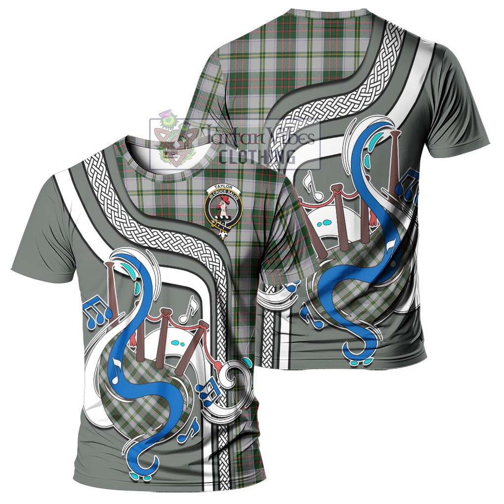 Taylor Dress Tartan T-Shirt with Epic Bagpipe Style - Tartanvibesclothing Shop