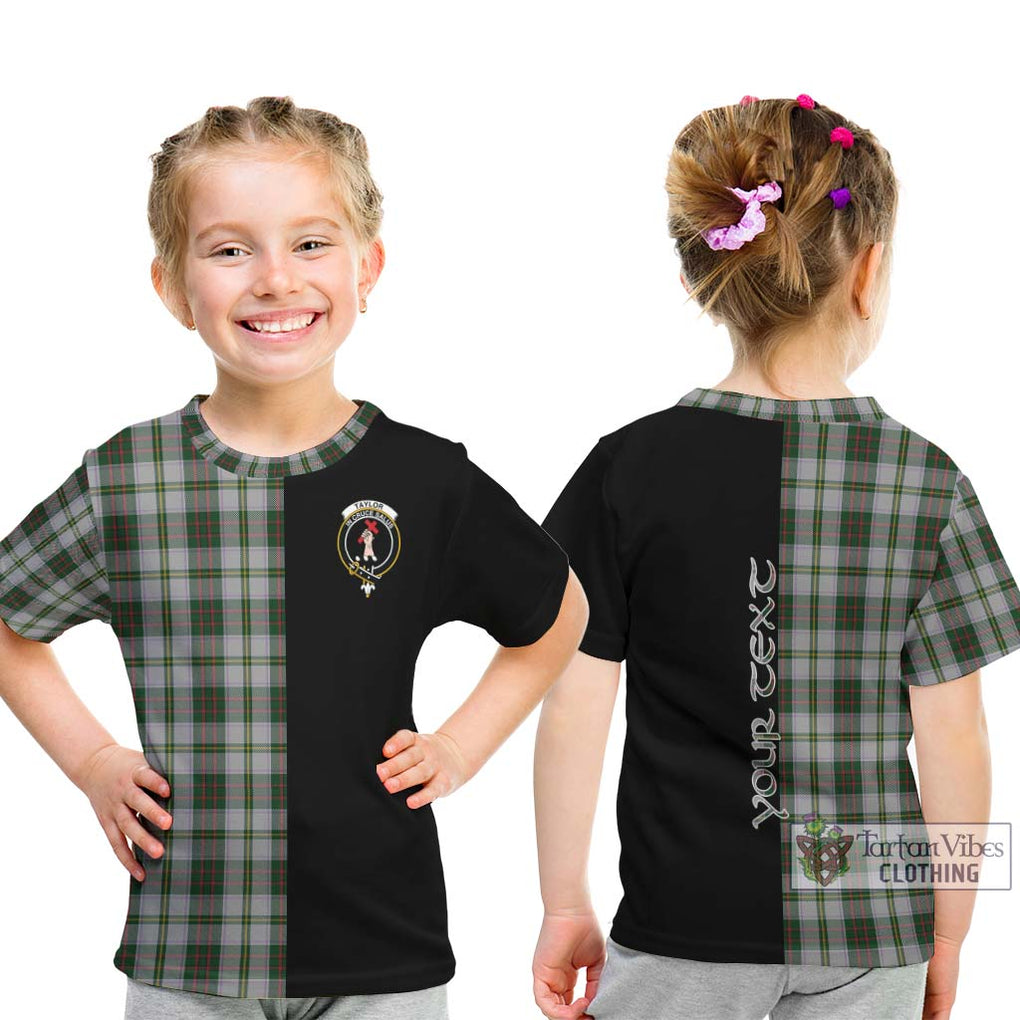 Taylor Dress Tartan Kid T-Shirt with Family Crest and Half Of Me Style - Tartanvibesclothing Shop