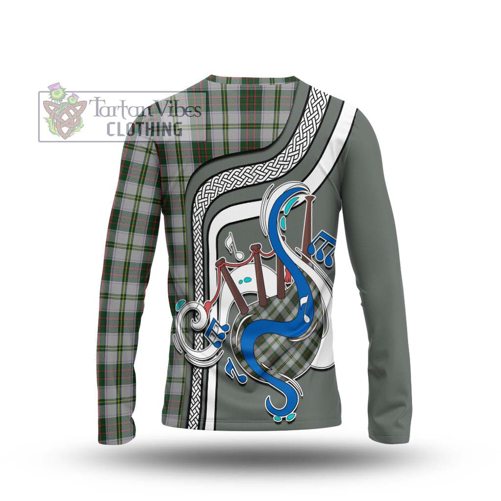 Tartan Vibes Clothing Taylor Dress Tartan Long Sleeve T-Shirt with Epic Bagpipe Style