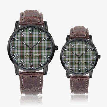 Taylor Dress Tartan Personalized Your Text Leather Trap Quartz Watch