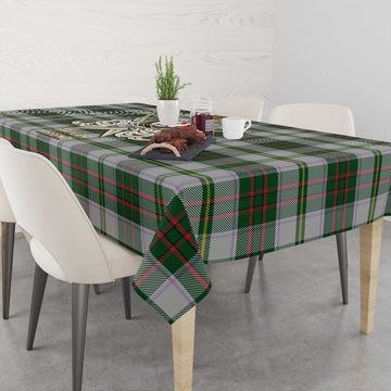 Taylor Dress Tartan Tablecloth with Clan Crest and the Golden Sword of Courageous Legacy