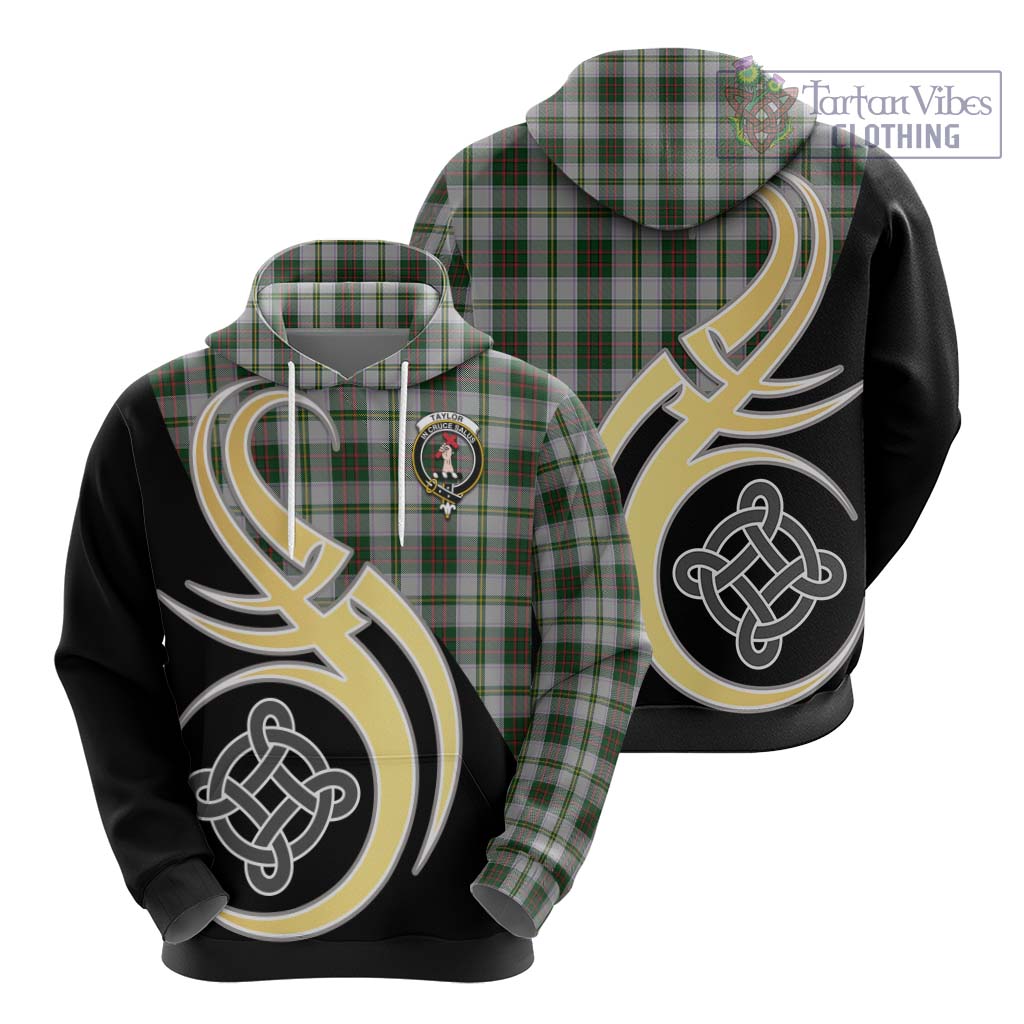 Taylor Dress Tartan Hoodie with Family Crest and Celtic Symbol Style - Tartan Vibes Clothing