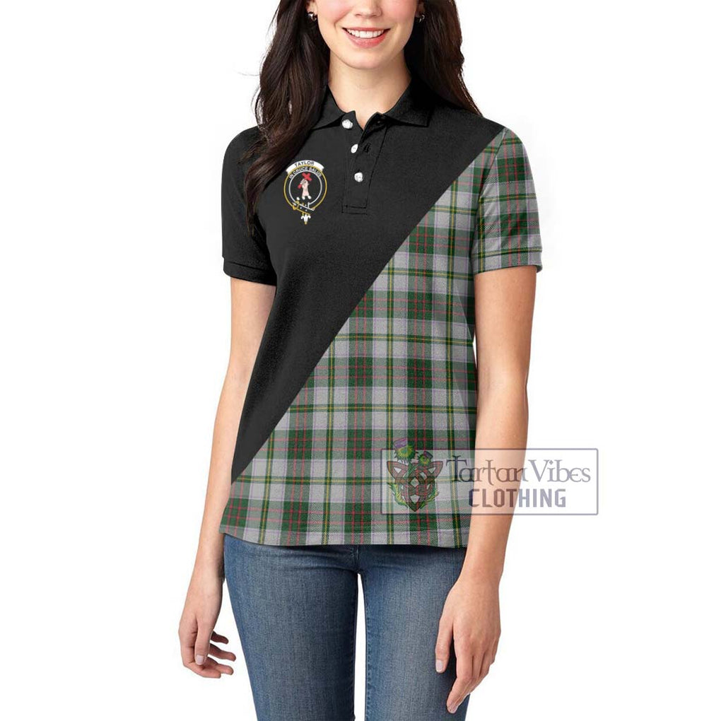 Taylor Dress Tartan Women's Polo Shirt with Family Crest and Military Logo Style - Tartanvibesclothing Shop