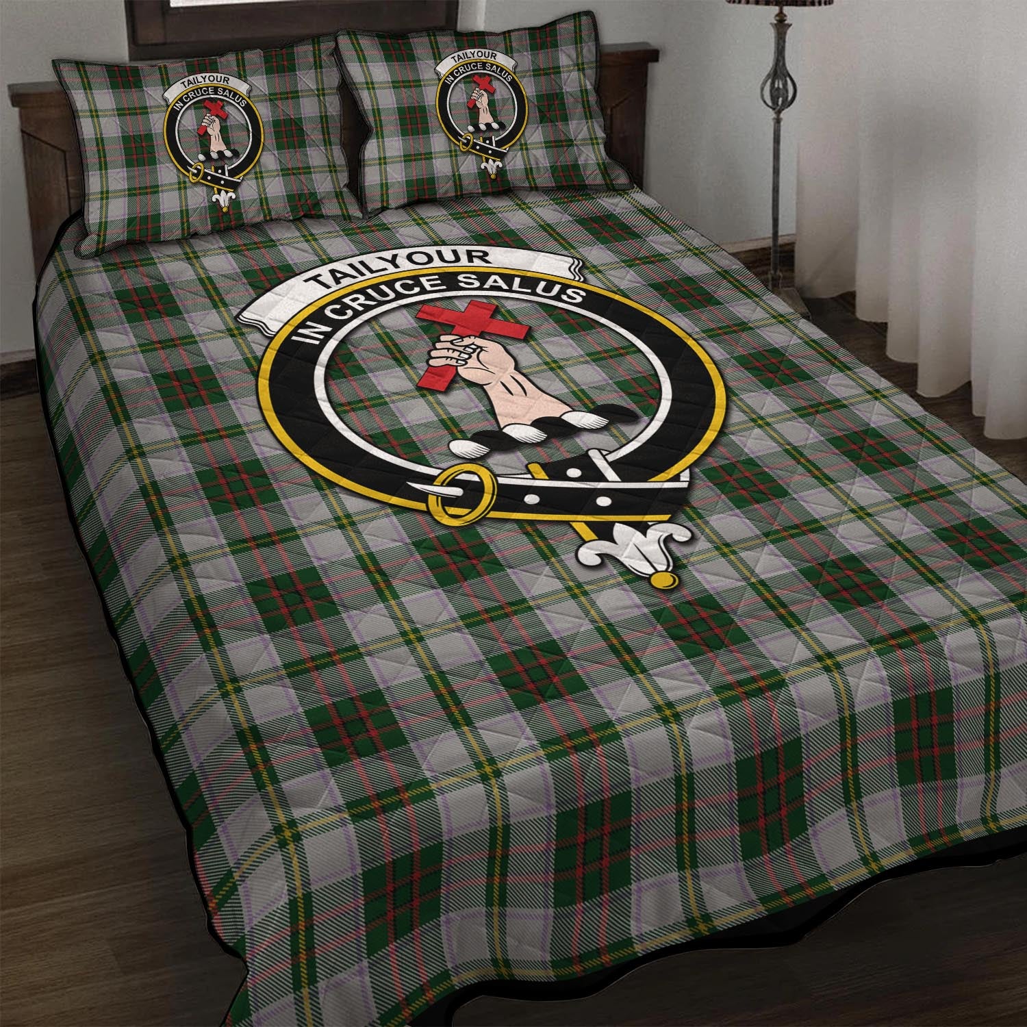 Taylor Dress Tartan Quilt Bed Set with Family Crest - Tartan Vibes Clothing