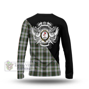 Taylor Dress Tartan Long Sleeve T-Shirt with Family Crest and Military Logo Style