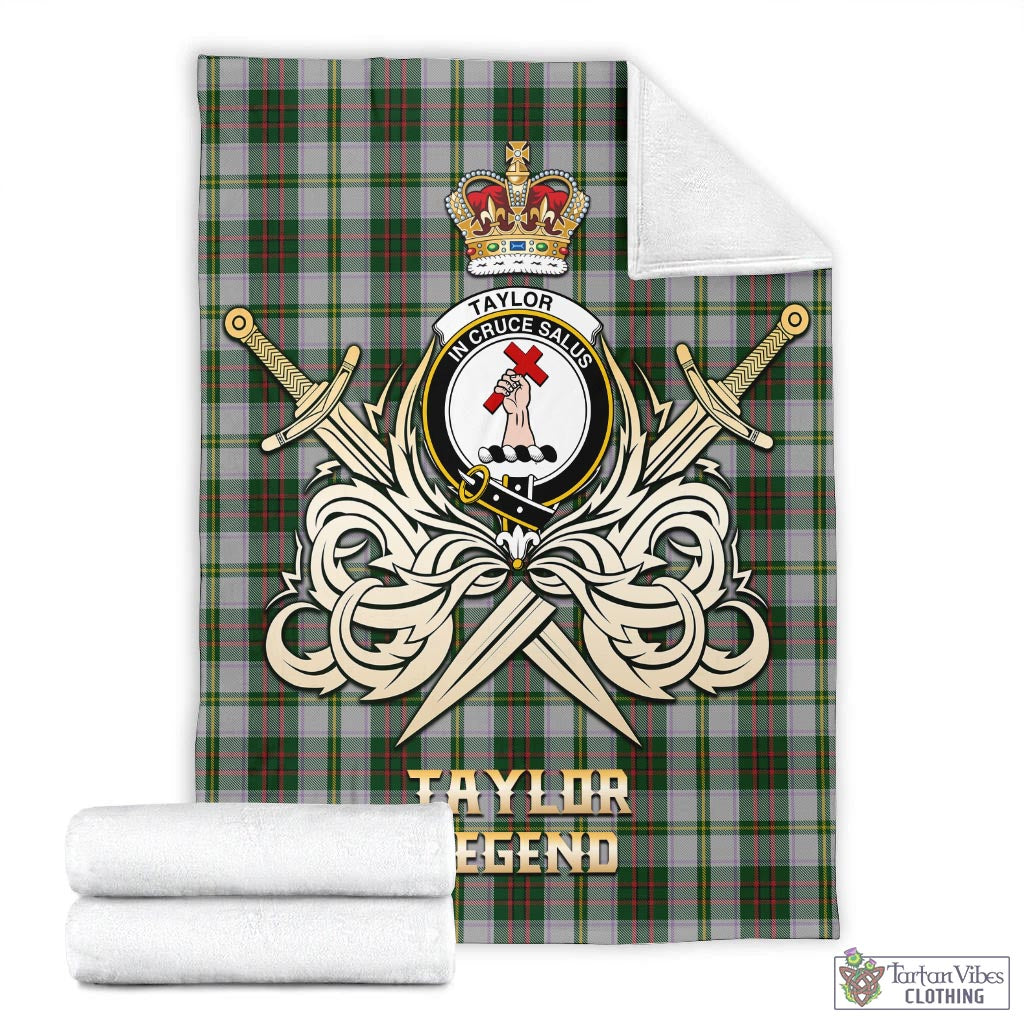 Tartan Vibes Clothing Taylor Dress Tartan Blanket with Clan Crest and the Golden Sword of Courageous Legacy