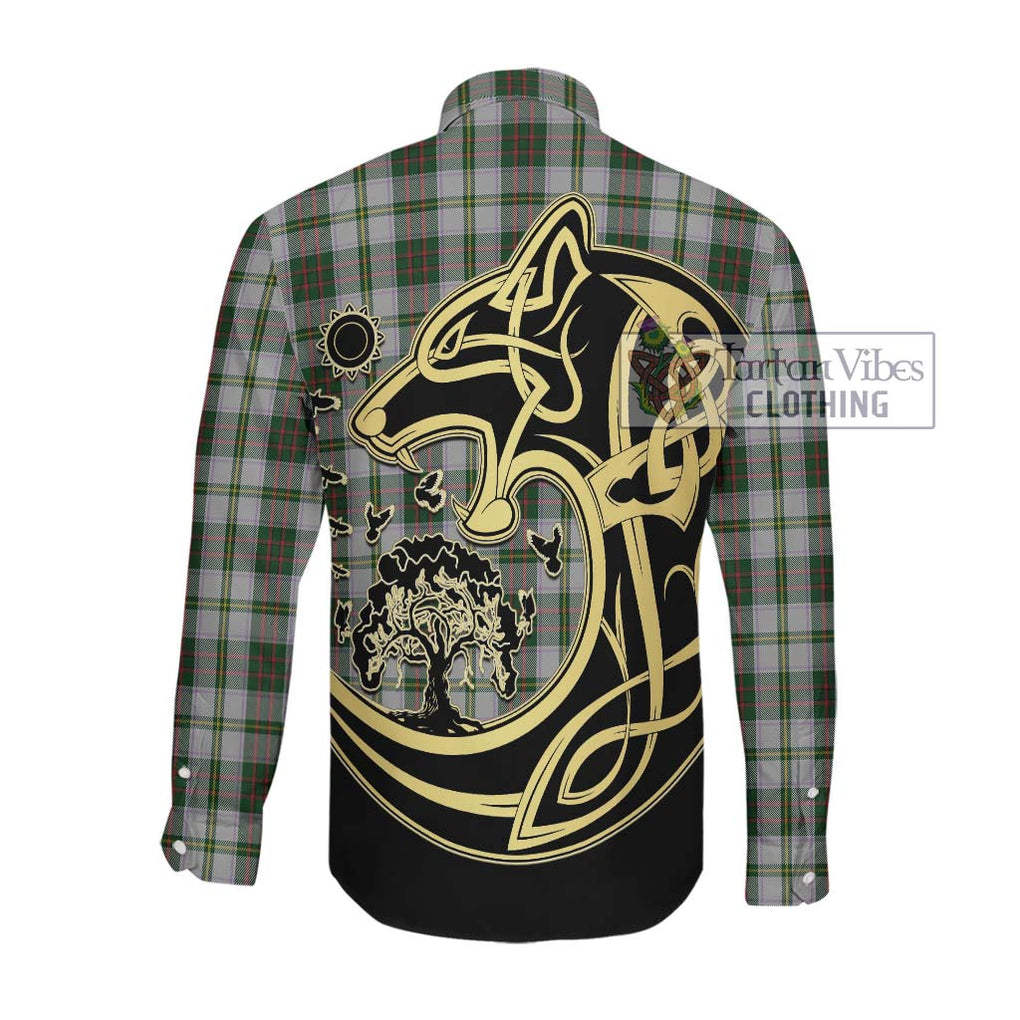 Taylor Dress Tartan Long Sleeve Button Shirt with Family Crest Celtic Wolf Style Men's Shirt - Tartan Vibes Clothing