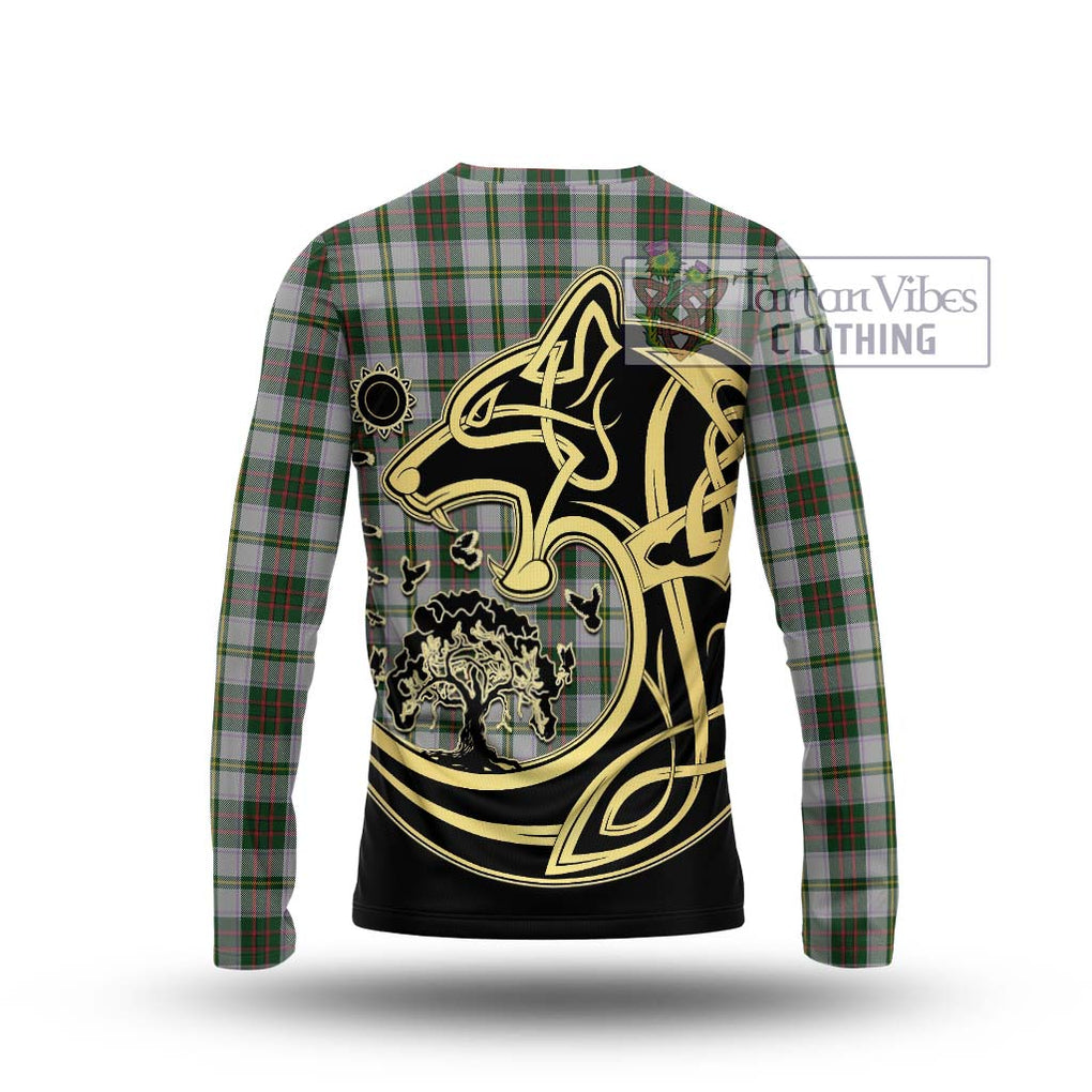 Taylor Dress Tartan Long Sleeve T-Shirt with Family Crest Celtic Wolf Style - Tartan Vibes Clothing