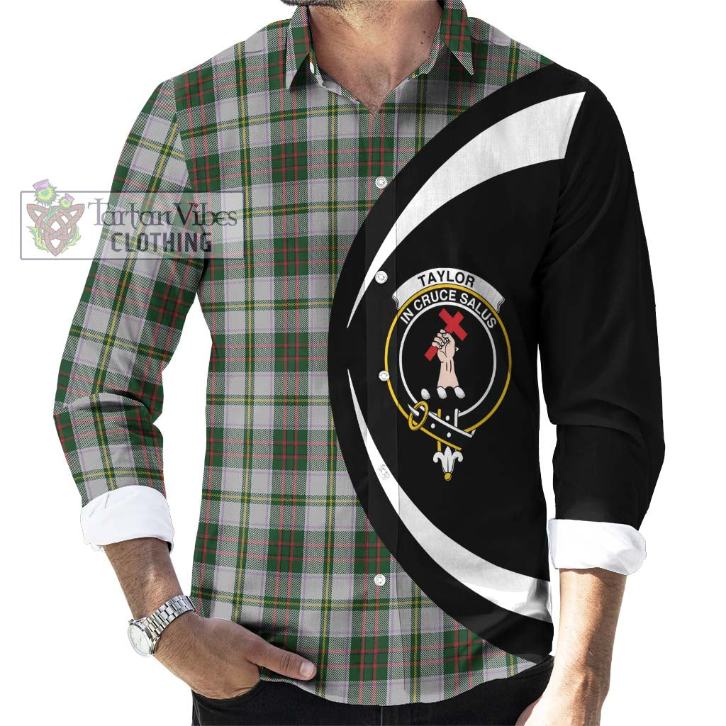 Taylor Dress Tartan Long Sleeve Button Up with Family Crest Circle Style - Tartan Vibes Clothing