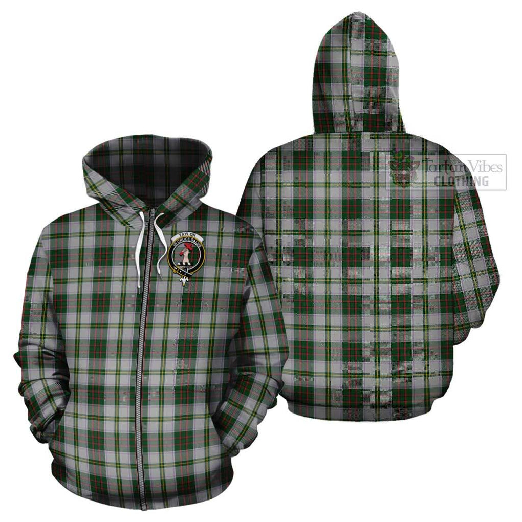 Taylor Dress Tartan Cotton Hoodie with Family Crest Zip Hoodie - Tartan Vibes Clothing