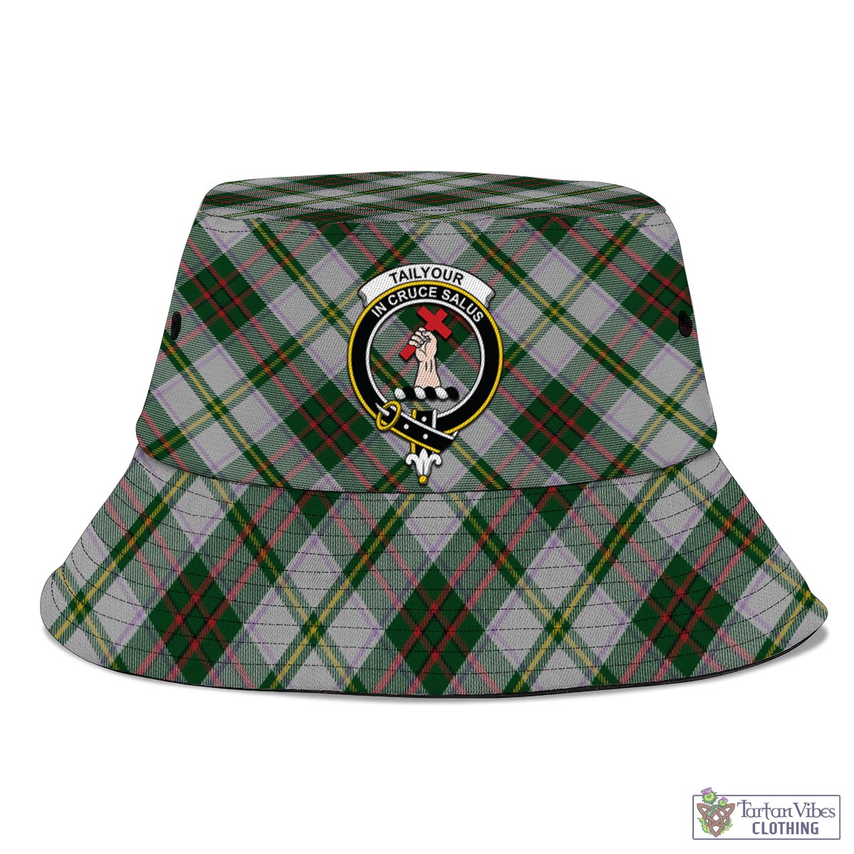 Tartan Vibes Clothing Taylor Dress Tartan Bucket Hat with Family Crest