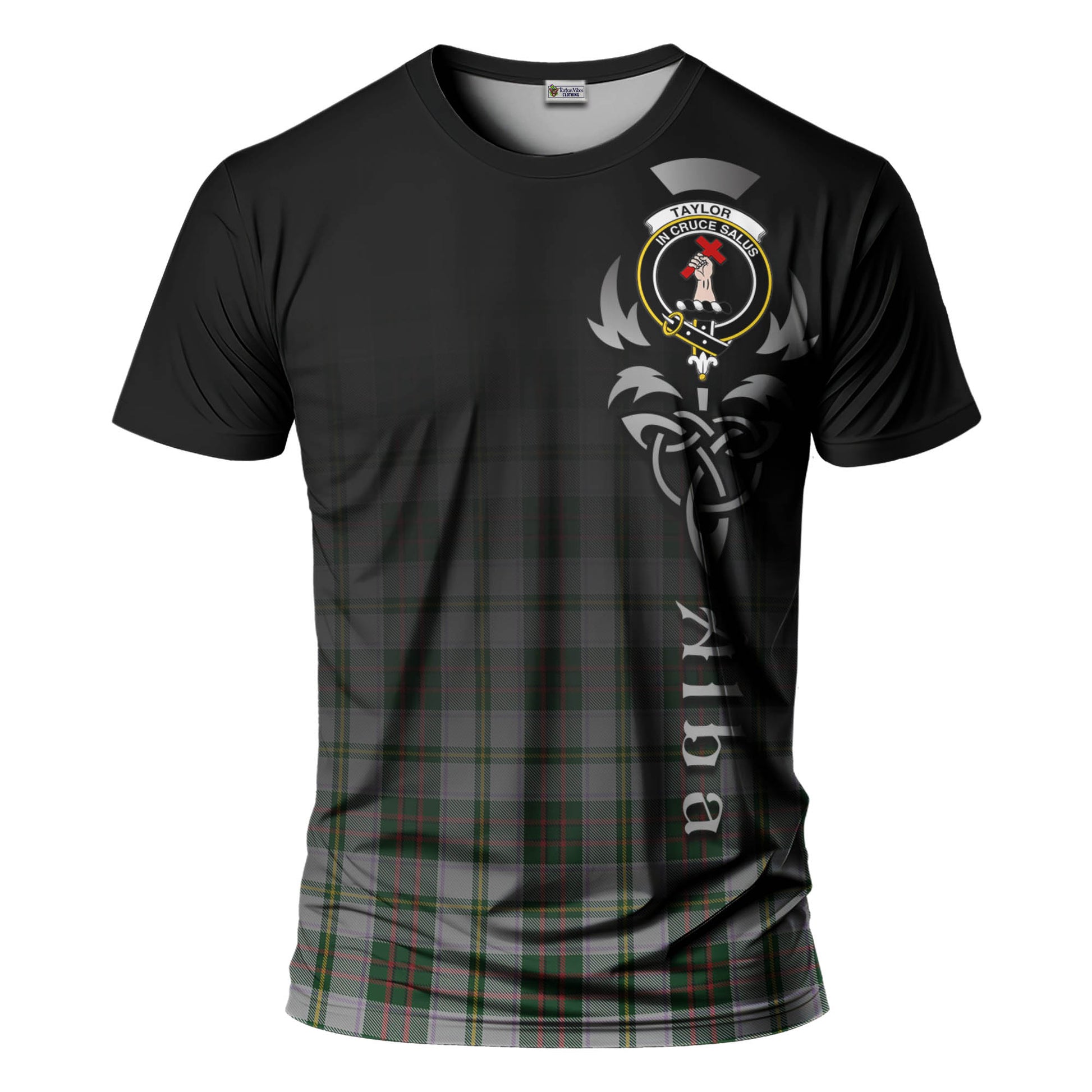 Tartan Vibes Clothing Taylor Dress Tartan T-Shirt Featuring Alba Gu Brath Family Crest Celtic Inspired