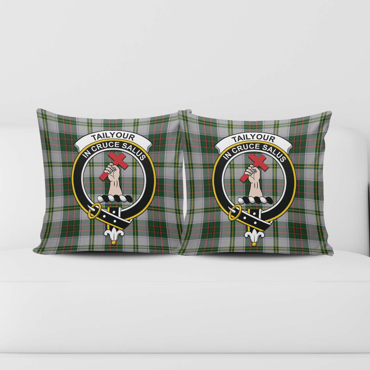 Taylor Dress Tartan Pillow Cover with Family Crest - Tartanvibesclothing