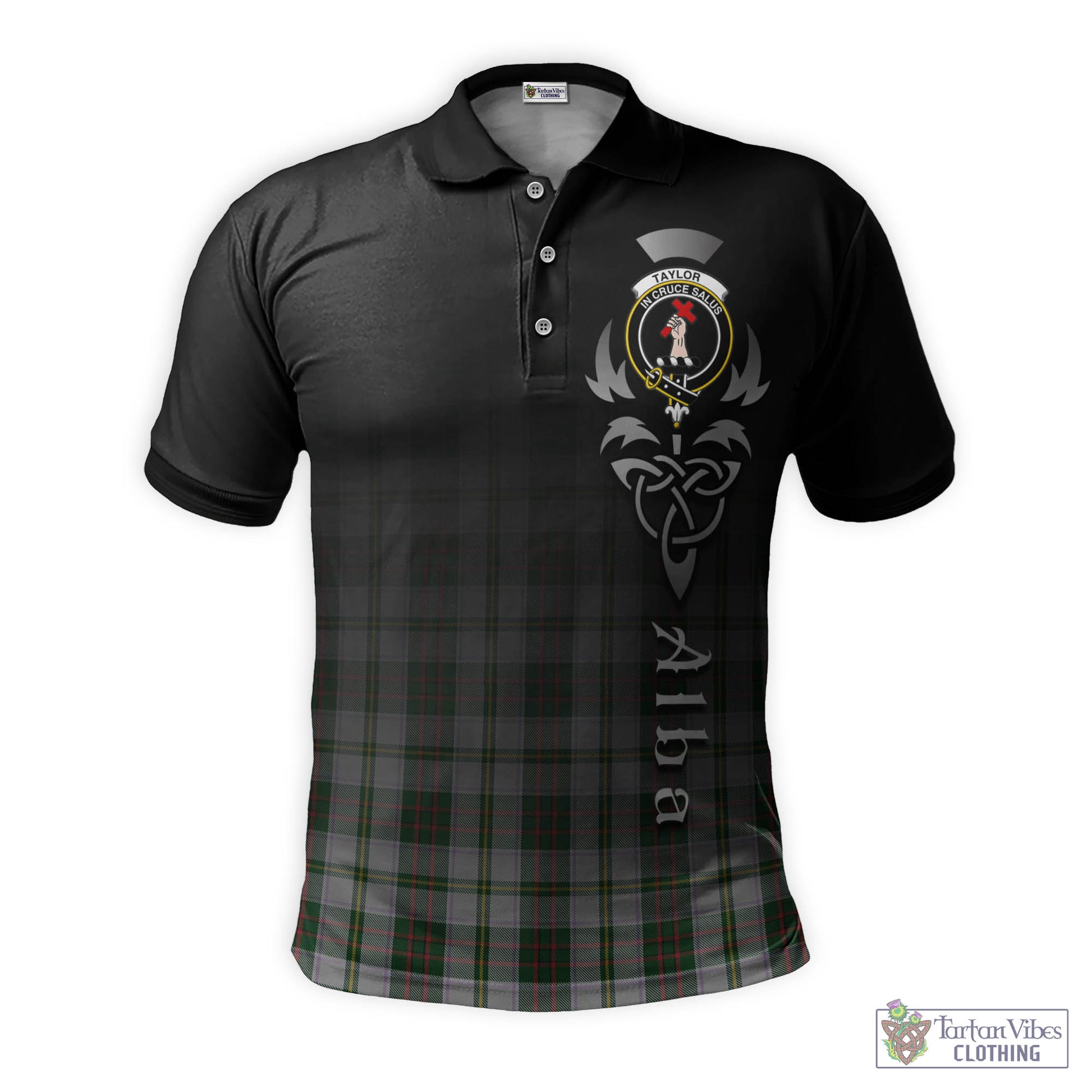 Tartan Vibes Clothing Taylor Dress Tartan Polo Shirt Featuring Alba Gu Brath Family Crest Celtic Inspired