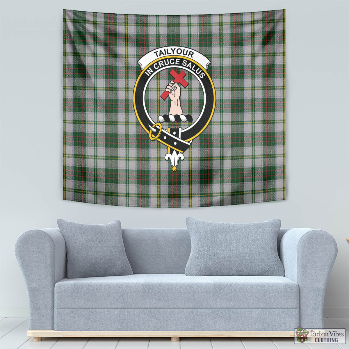 Tartan Vibes Clothing Taylor Dress Tartan Tapestry Wall Hanging and Home Decor for Room with Family Crest