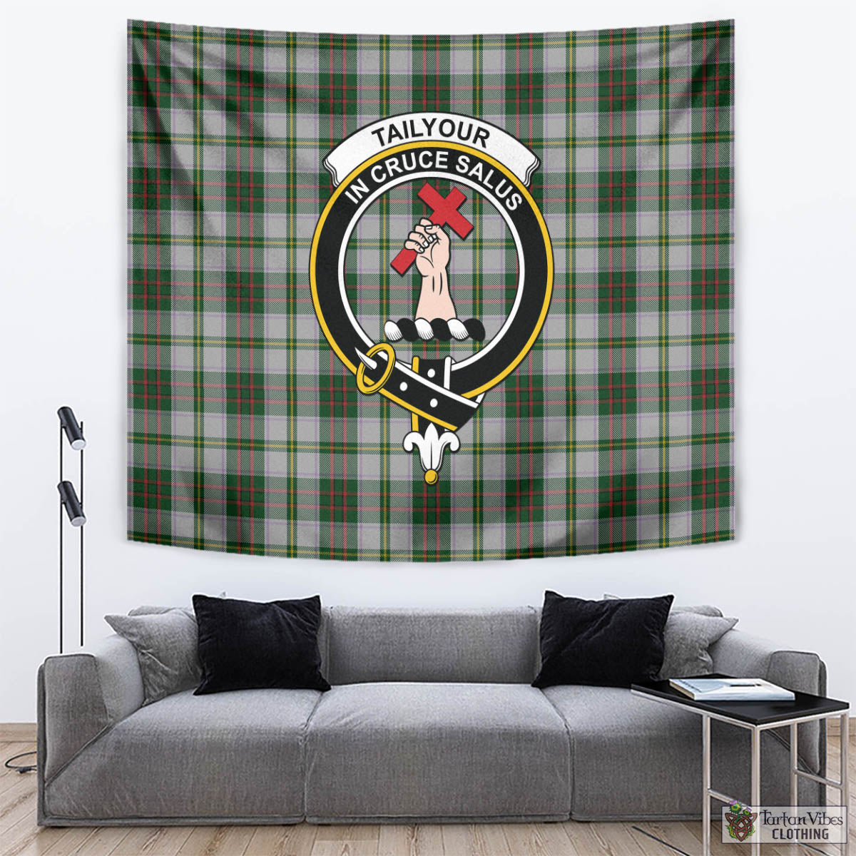 Tartan Vibes Clothing Taylor Dress Tartan Tapestry Wall Hanging and Home Decor for Room with Family Crest