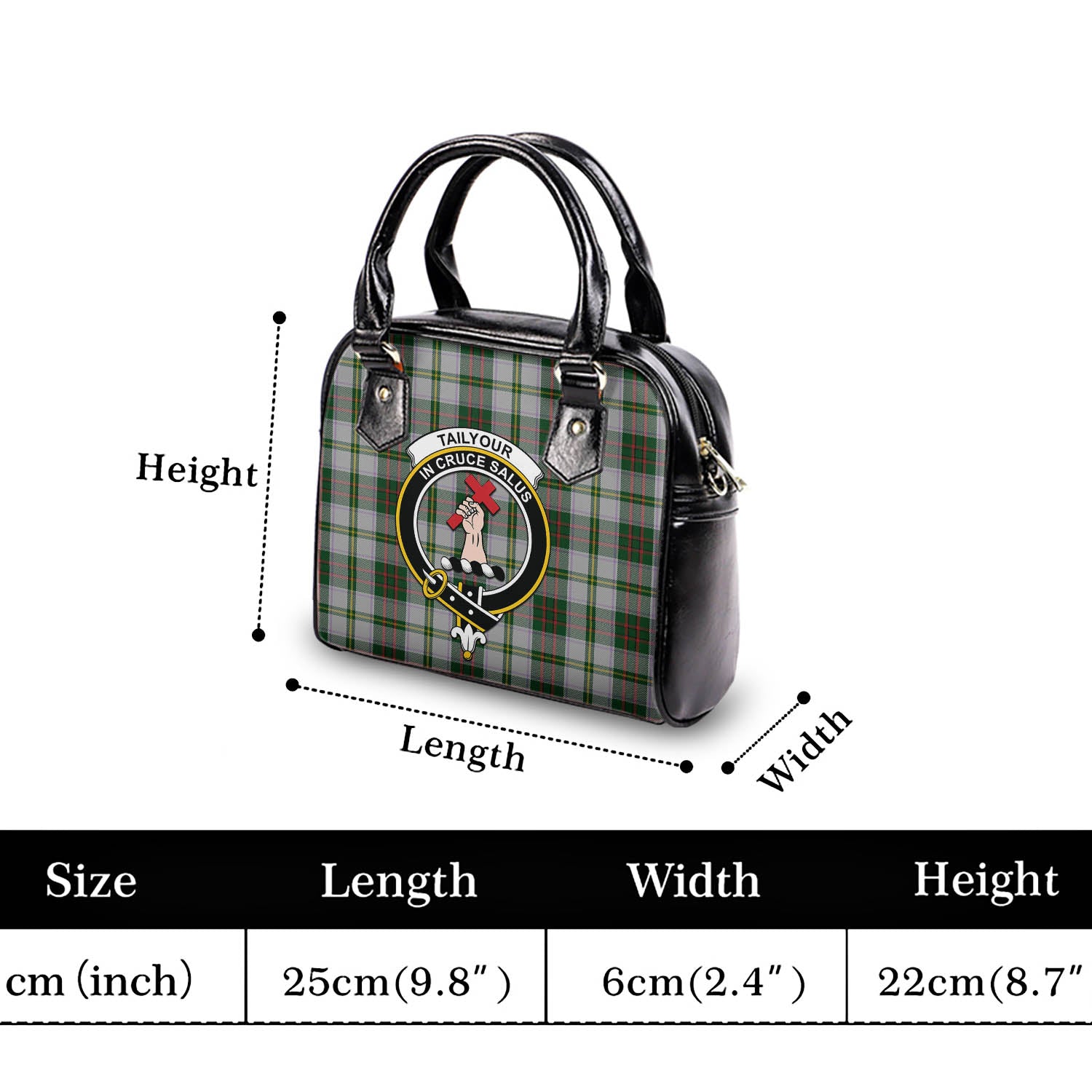 Taylor Dress Tartan Shoulder Handbags with Family Crest - Tartanvibesclothing