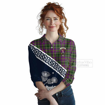 Taylor (Tailylour) Tartan Women's Casual Shirt Featuring Thistle and Scotland Map