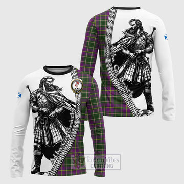 Taylor (Tailylour) Tartan Clan Crest Long Sleeve T-Shirt with Highlander Warrior Celtic Style