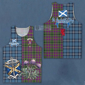 Taylor (Tailylour) Tartan Men's Tank Top Happy St. Andrew's Day Half Tartan Style